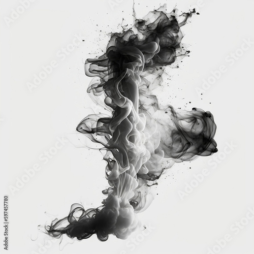 smoke on white background  ai generated