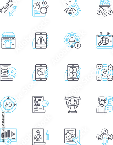 Regional business linear icons set. Local, Community, Regional, Proximity, Neighborhood, Area-specific, Homegrown line vector and concept signs. Provincial,Territory,Boundary outline Generative AI