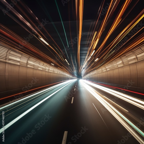 motion blur of tunnel.
