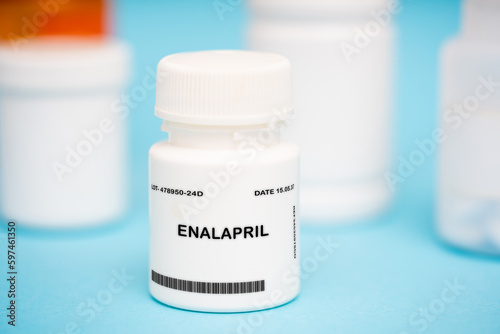 Enalapril medication In plastic vial photo