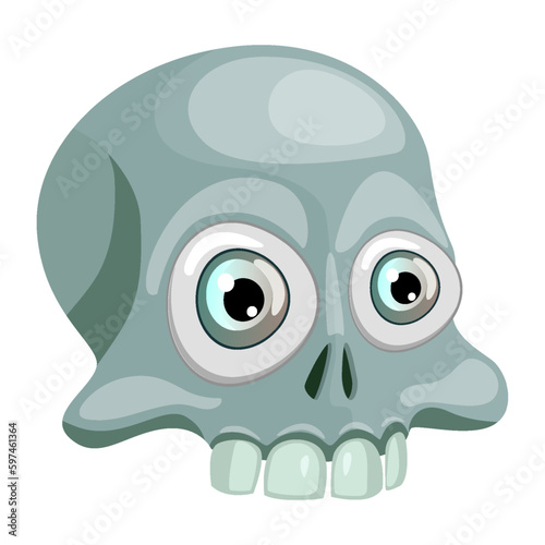Human skull, head of skeleton. Symbol of death or dangerous. Design element for halloween holiday.