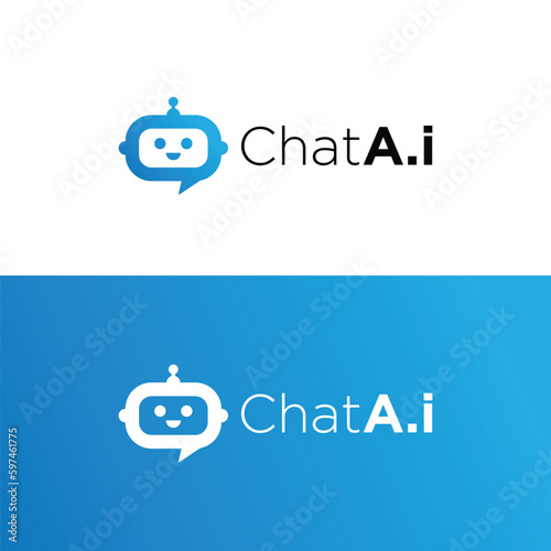 Chat robot logo icon vector.
