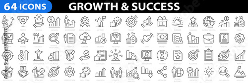 Fotomurale Growth & Success 64 icon set