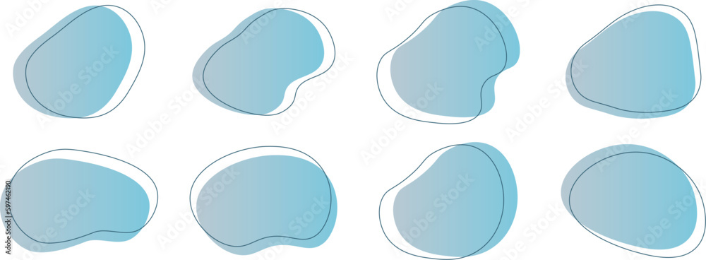 Set of cute abstract shapes.Vector loose frame. Set of cute abstract shapes.Vector loose frame.