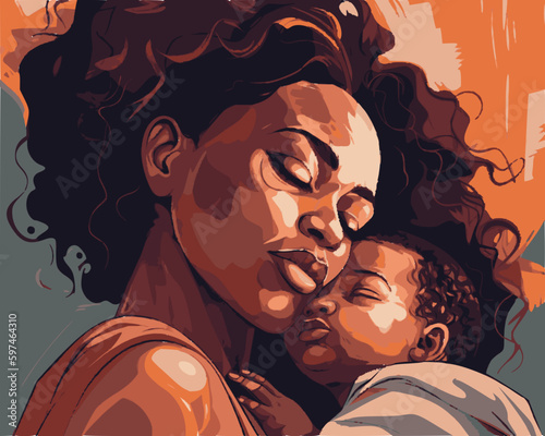 Mother with Baby, Black, African Descent