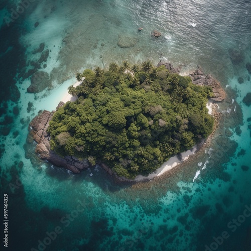 beautiful island in the form of heart. © KKC Studio