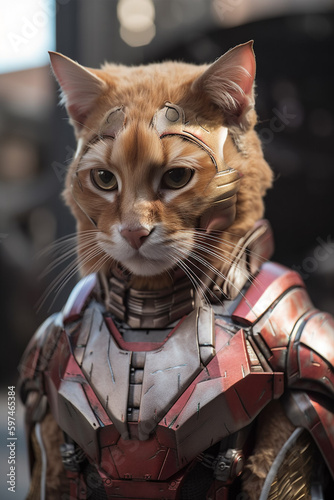 A cat from the movie star wars. Generative Ai photo