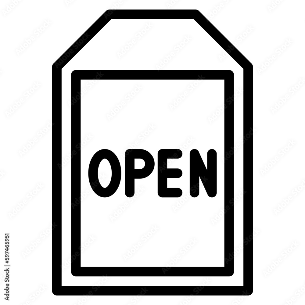 open sign line open sign line