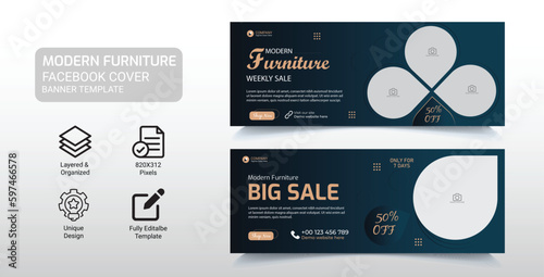 Big sale furniture social media cover template,Facebook cover photo,
