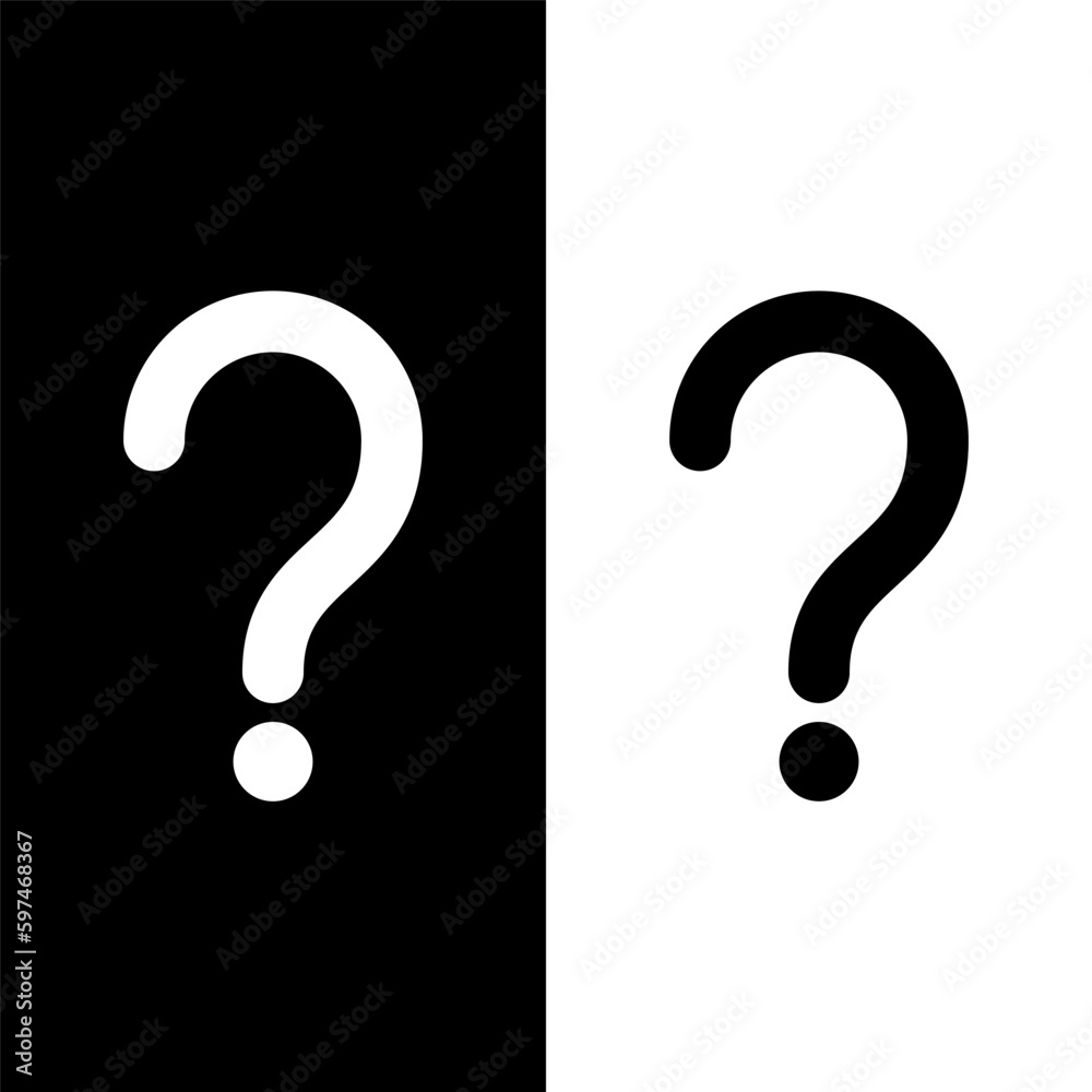 Naklejka premium black and white question mark
