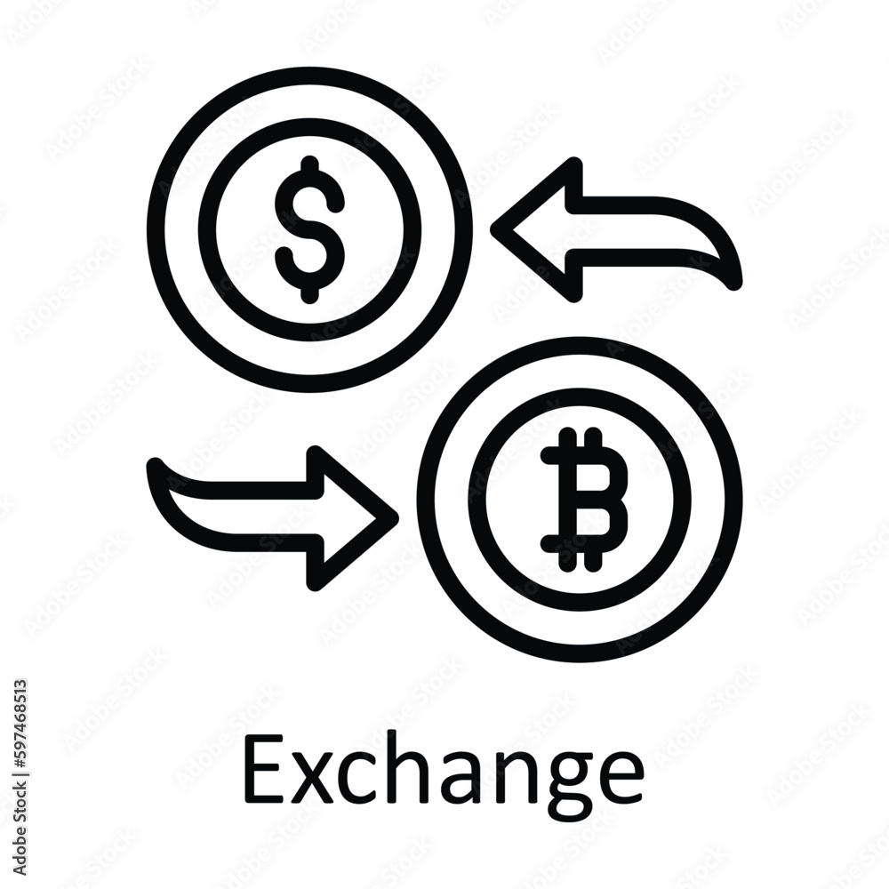 Exchange Vector outline Icons. Simple stock illustration stock Exchange Vector outline Icons. Simple stock illustration stock