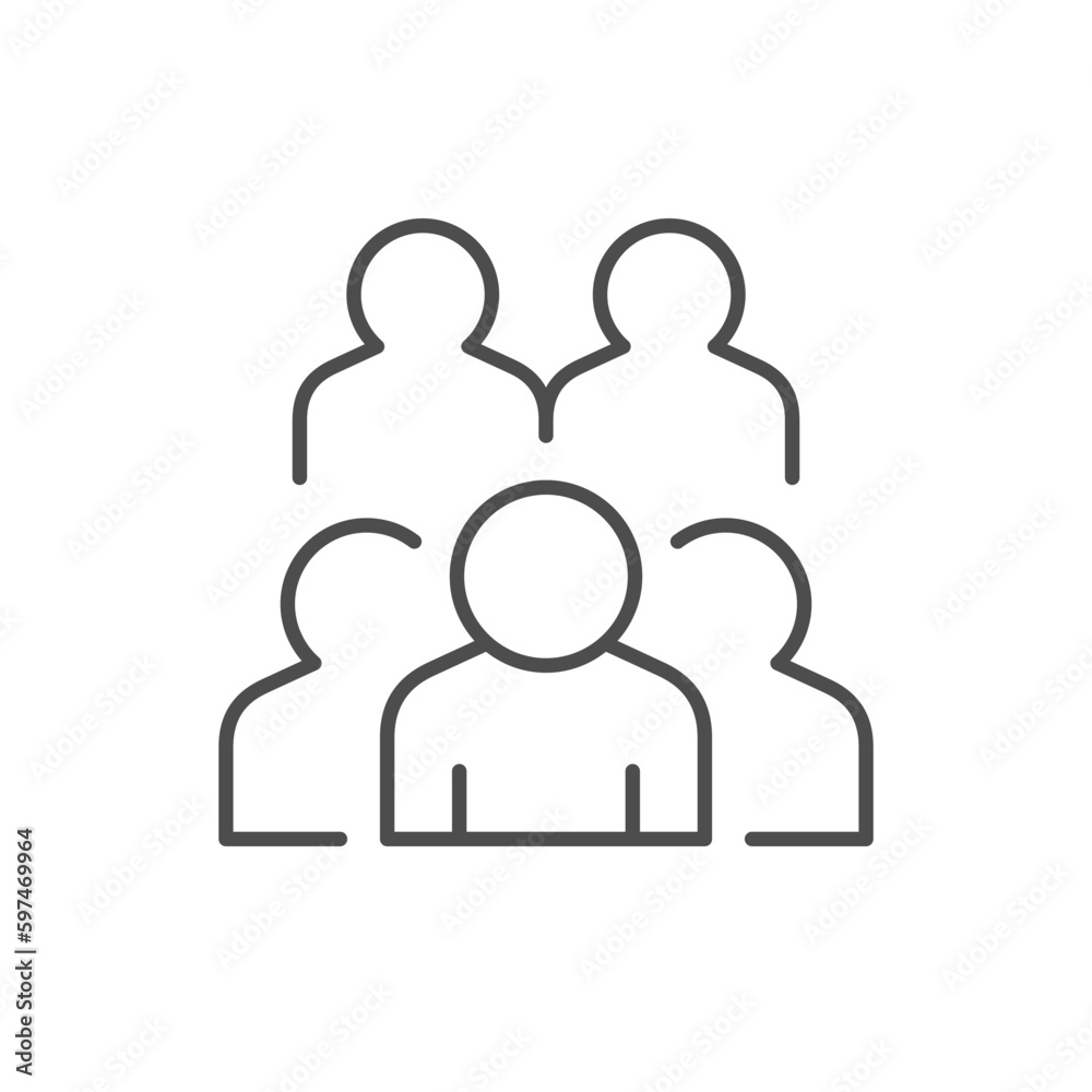 People group line outline icon People group line outline icon