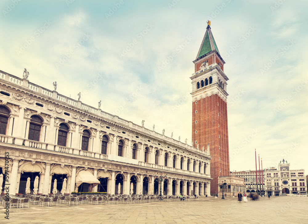 Piazza San Marco with Campanile tower in Venice, Italy