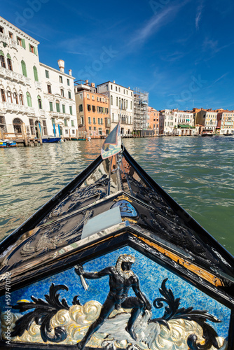 Gondola cruise on Grand Canal in Venice  Italy