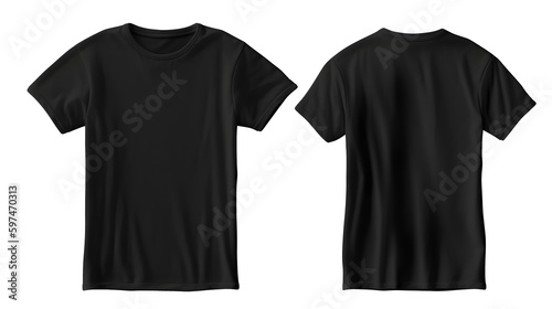 blank black t shirt mockup on transparent background