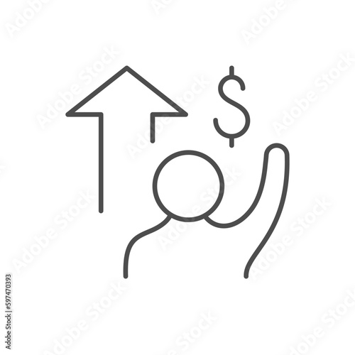 Bidding process line outline icon