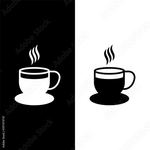 black and white coffee cup icon