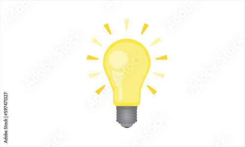 Yellow light bulb icon idea icon working bulb on white