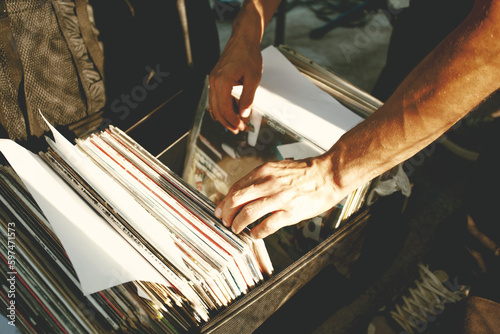 Bilde på lerret DJ and vinyl records