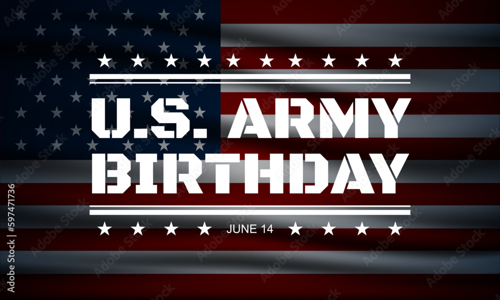 U.s. Army Birthday June 14 Background Vector Illustration Stock 