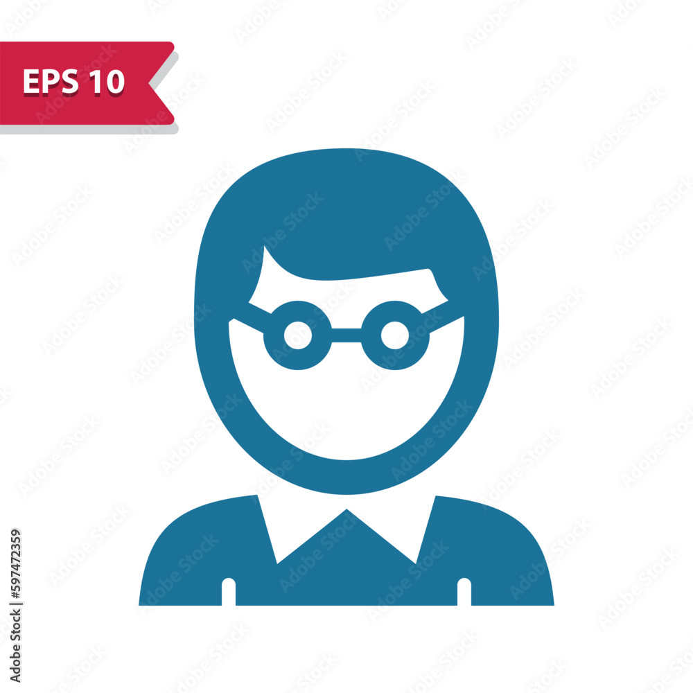 Man, Boy, Student, Teacher, Eyeglasses Icon Man, Boy, Student, Teacher, Eyeglasses Icon