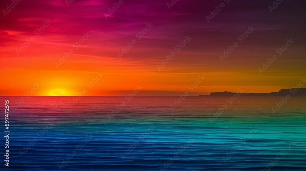 Gradients of color in a sunset. AI generated