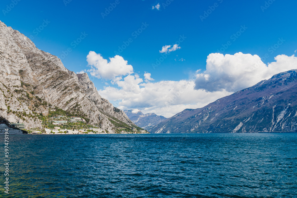 View of Garda Lake from Limone Sul Garda, Italy