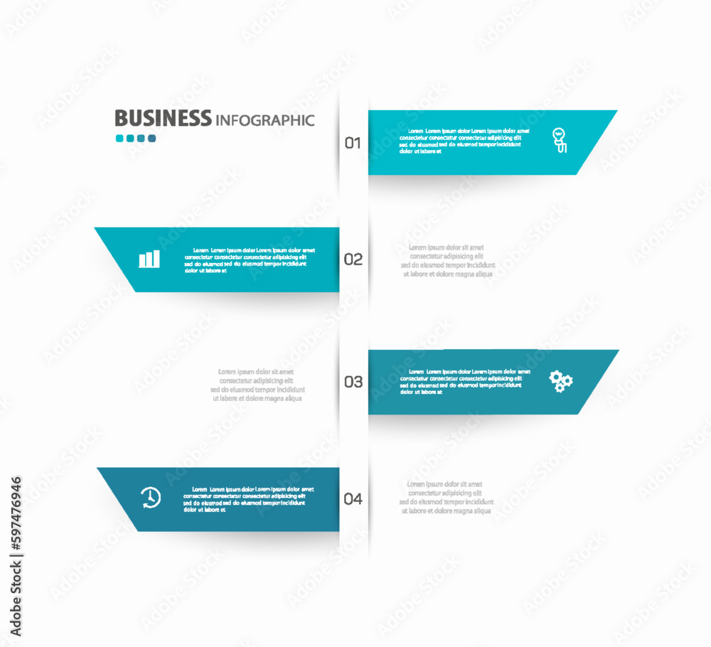 Infographic template with 4 options, workflow, process chart. Can be used for workflow layout, diagram, annual report, web design, steps or processes Infographic template with 4 options, workflow, process chart. Can be used for workflow layout, diagram, annual report, web design, steps or processes