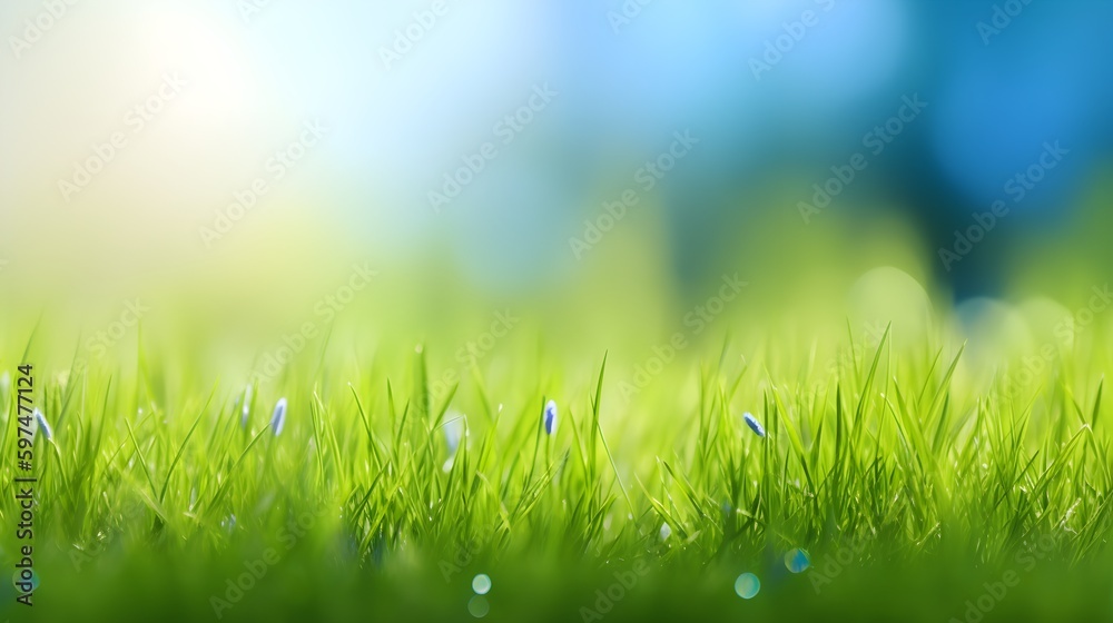 environment day concept green grass and blue sky