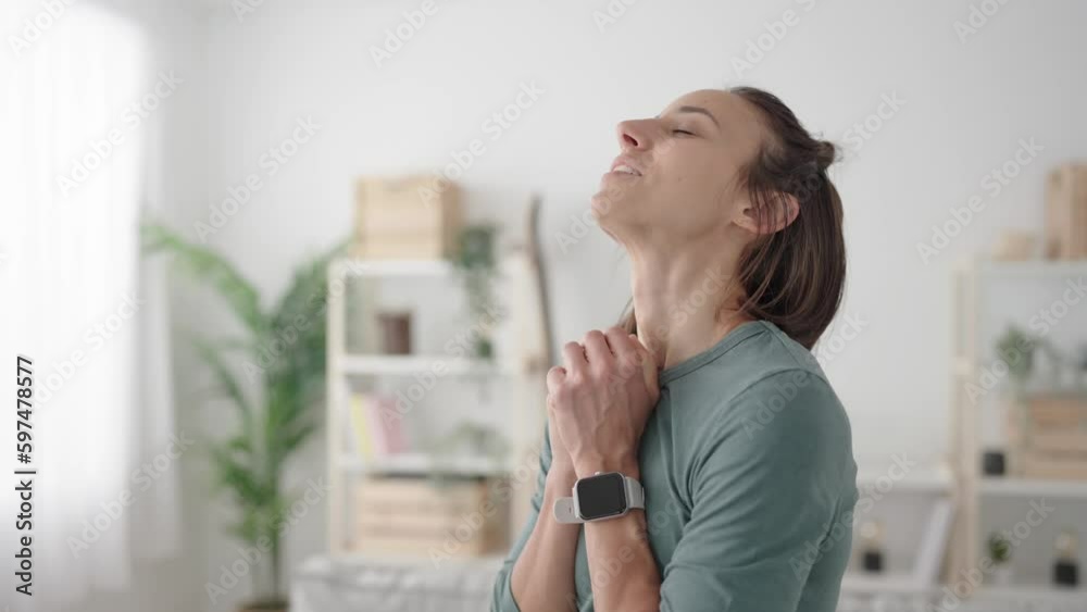 Hispanic young woman in love day dreaming alone