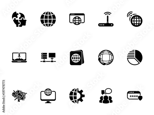Simple vector icon on a theme communication, network, internet, society, rumors