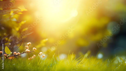 Abstract Spring/Summer Bokeh Background. created with Generative AI
