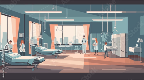 Doctors and nurses are working on processing