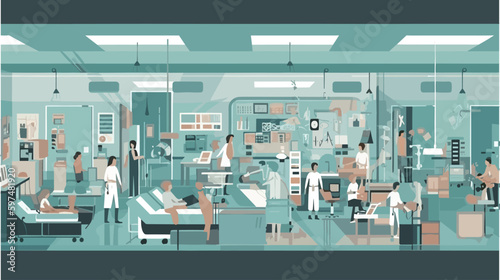 Doctors and nurses are working on processing