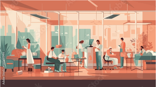 Doctors and nurses are working on processing