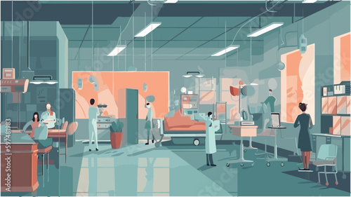 Doctors and nurses are working on processing