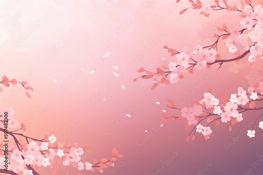 cherry blossoms, sakura illustration, AI contents by Mdjourney
