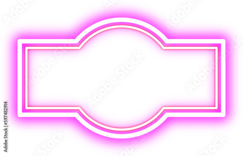 Retro Neon Border. Announcement Board .