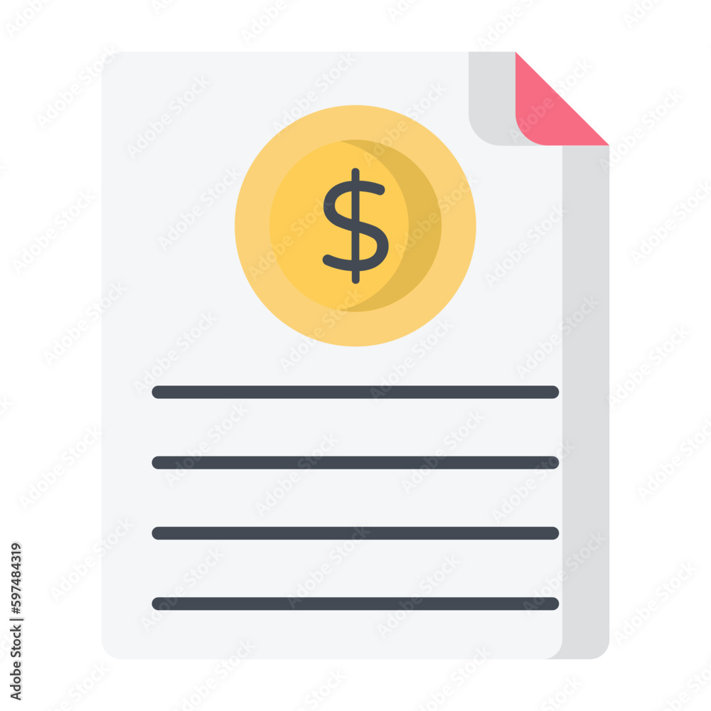 Financial Statement Flat Icon Financial Statement Flat Icon