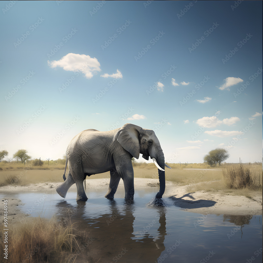 Obraz premium Elephant in East African savannah