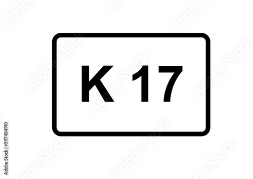 Free Download Illustration eines Kreisstraßenschildes der K 17 in Deutschland	 - GFXLoad