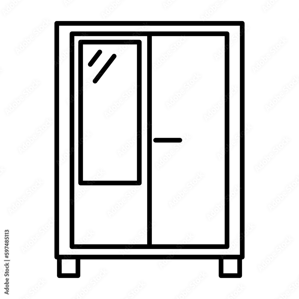 Furniture, icon set. Home interior, linear icons. Piece of furniture for the living room, bedroom, office, workplace, children's room and kitchen. Furniture, icon set. Home interior, linear icons. Piece of furniture for the living room, bedroom, office, workplace, children's room and kitchen.