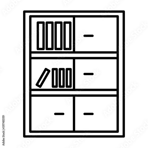 Furniture, icon set. Home interior, linear icons. Piece of furniture for the living room, bedroom, office, workplace, children's room and kitchen.