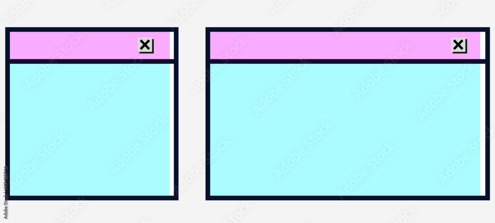 Fototapeta premium old desktop user interface elements. UI , Set message dialog box. Chatbox, messagebox. Retro style Vector illustration. 90s digital interface, illustration