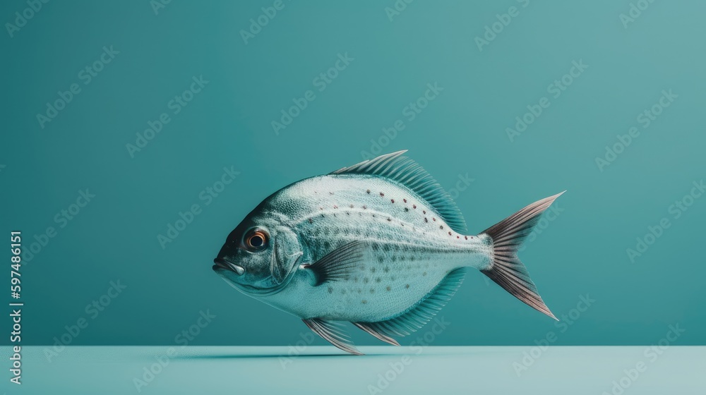 Naklejka premium Fish on colorful background