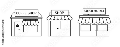 market store icon flat and simple