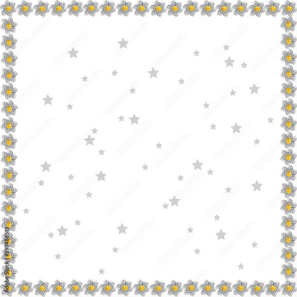 Background silver flowers and gray stars for brochure, banner, invitation, wallpaper, mobile screen Background silver flowers and gray stars for brochure, banner, invitation, wallpaper, mobile screen