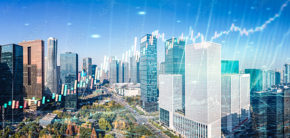 Concept of Urban Architectural Landscape and Trends in Financial Stocks, Market Securities, Real Estate, and Economic Development Concept of Urban Architectural Landscape and Trends in Financial Stocks, Market Securities, Real Estate, and Economic Development