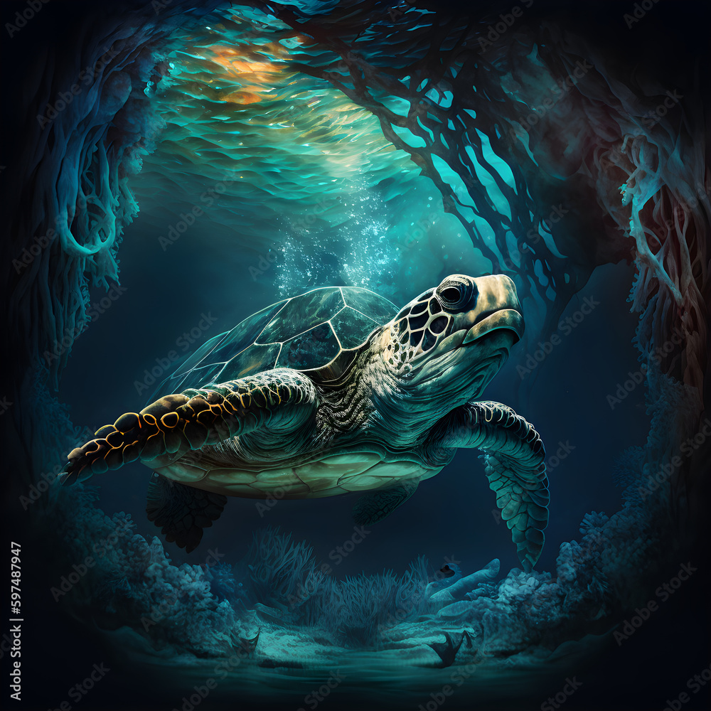 Fototapeta premium Turtle in the sea