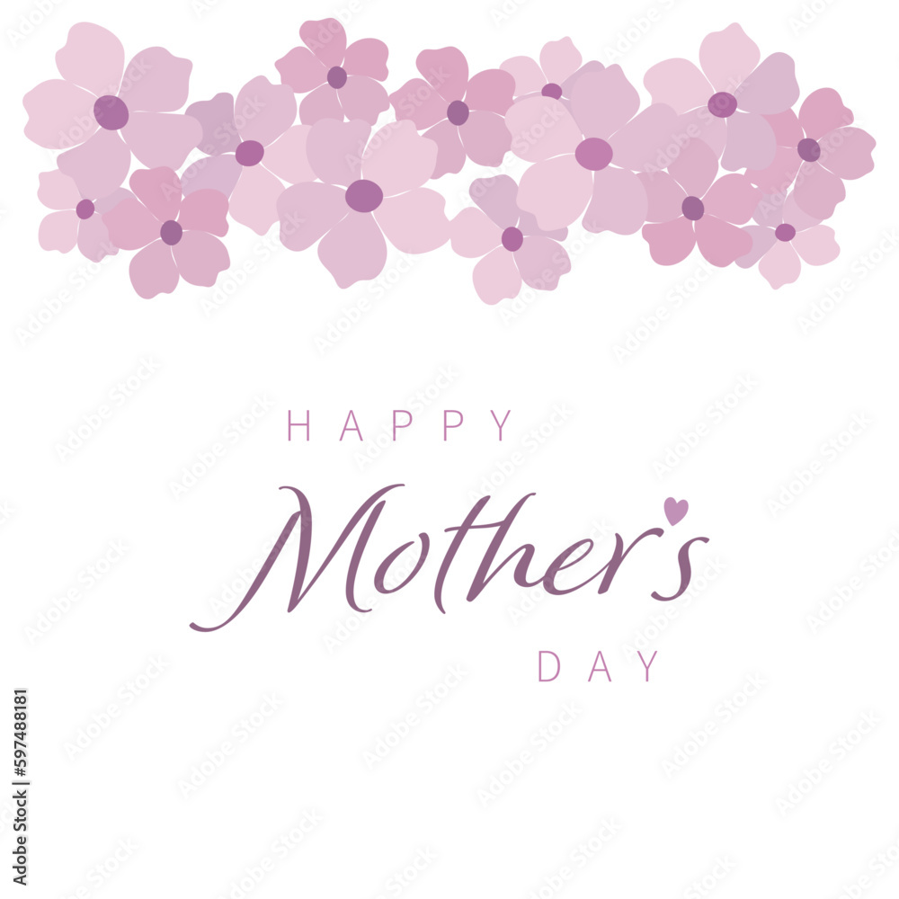 Happy mother s day card with flowers decoration